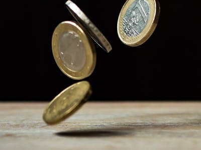 Stack of coins representing mortgage deposit